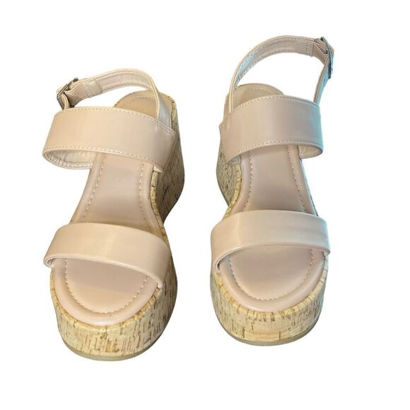 Cork Wedge Heeled Sandals - Picture 1 of 7